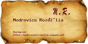 Modrovics Rozália névjegykártya